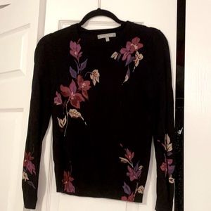 Black floral sweater
